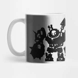 Rock (steampunk) minimal silhouette white Mug